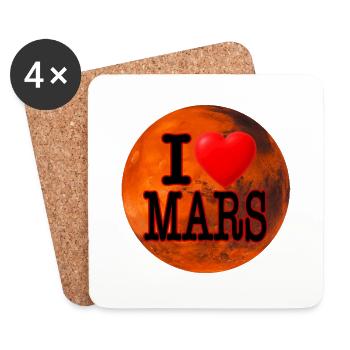 Ich liebe den Mars - Untersetzer (4er-Set) - Weiß - Vorne