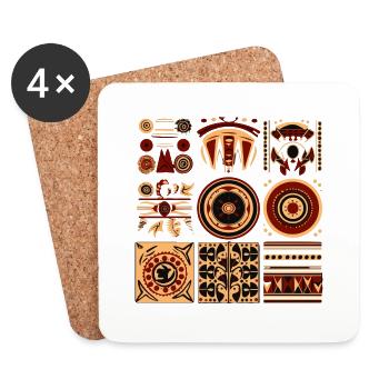 African folklore - Coasters (set of 4) - white - Front