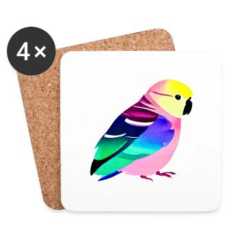 Cockatiel Bird Budgie Bird Propriétaire - Dessous de verre (lot de 4) - blanc - Devant
