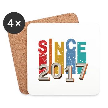 Seit 2017 retro - Untersetzer (4er-Set) - Weiß - Vorne