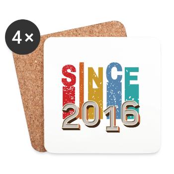 Since 2016 retro - Coasters (set of 4) - white - Front