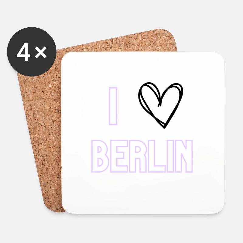 I love Berlin - Untersetzer (4er-Set) - Weiß