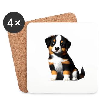 Chiot Berger Australien Propriétaire Chien - Dessous de verre (lot de 4) - blanc - Devant
