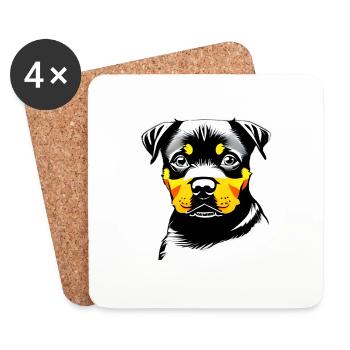 Rottweiler Rottweilerwelpe Hund Hundewelpe Hunde - Untersetzer (4er-Set) - Weiß - Vorne