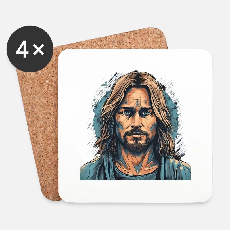 Jesus Christ #03 - Untersetzer (4er-Set) - Weiß