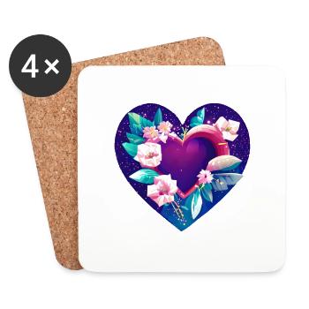 Valentinstag Liebe Hochzeit Muttertag Verlobung - Untersetzer (4er-Set) - Weiß - Vorne