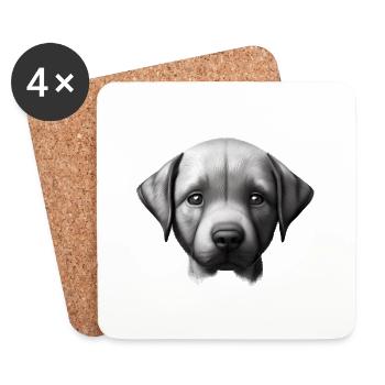 Propriétaire de chien Golden Retriever Chien Chiot Chiens - Dessous de verre (lot de 4) - blanc - Devant
