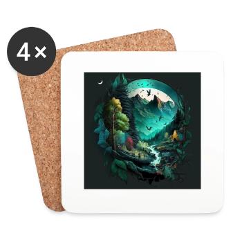 Nature paintings - Coasters (set of 4) - white - Front