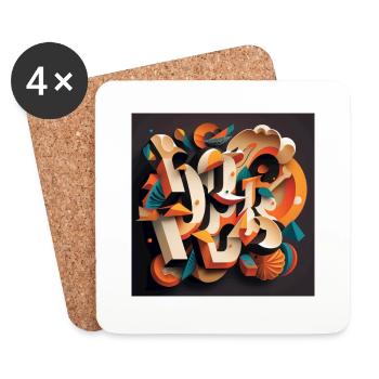 Graffiti - Coasters (set of 4) - white - Front