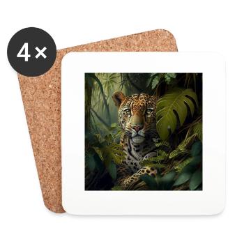 Leopard in nature - Coasters (set of 4) - white - Front