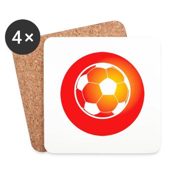 Fußball Soccer - Untersetzer (4er-Set) - Weiß - Vorne