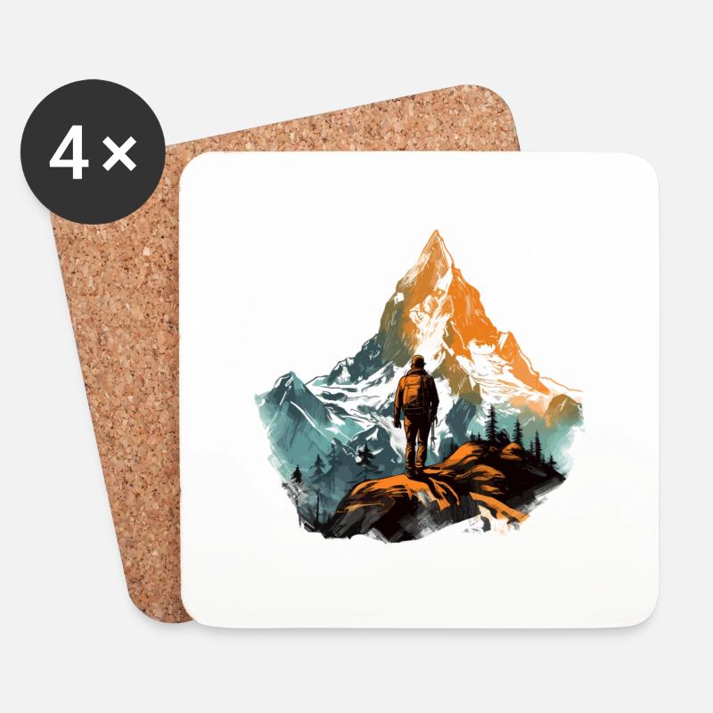 Mountain Man - Untersetzer (4er-Set) - Weiß