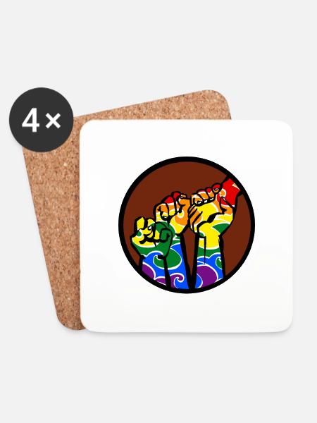 Fists4b LGBT - Coasters (set of 4) - white