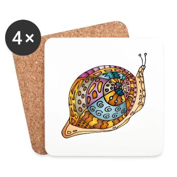 Escargot - Dessous de verre (lot de 4) - blanc - Devant