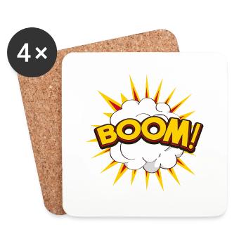 Funny Cartoon Explosion - Coasters (set of 4) - white - Front