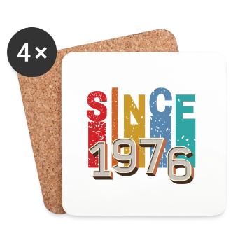Since 1976 retro - Dessous de verre (lot de 4) - blanc - Devant
