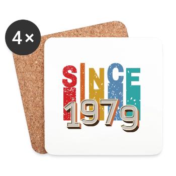 Since 1979 retro - Dessous de verre (lot de 4) - blanc - Devant