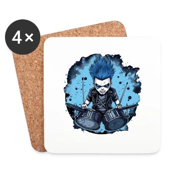 Drummer Boy blue Drums Schlagzeug - Untersetzer (4er-Set) - Weiß - Vorne