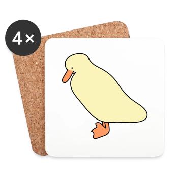 Ente 5 - Untersetzer (4er-Set) - Weiß - Vorne