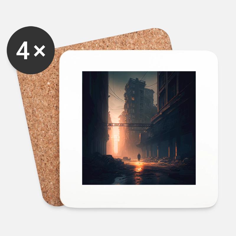 Dystopian future - Coasters (set of 4) - white
