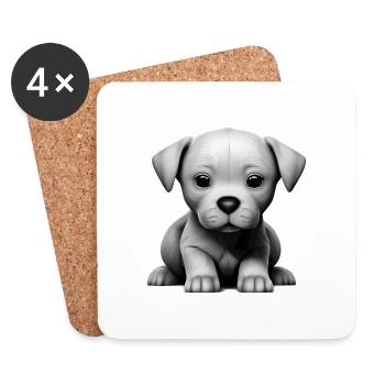 Labrador Retriever Labrador Propriétaire Chiot - Dessous de verre (lot de 4) - blanc - Devant