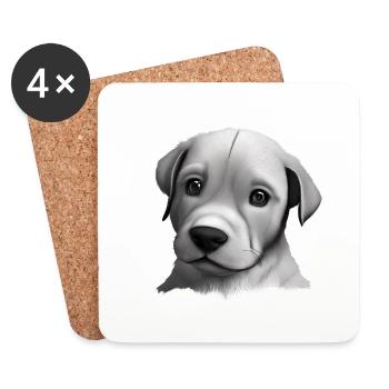 Labrador Retriever chiot Labrador propriétaire - Dessous de verre (lot de 4) - blanc - Devant