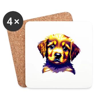 Puppy Golden Retriever Dogs Dog Owners - Coasters (set of 4) - white - Front