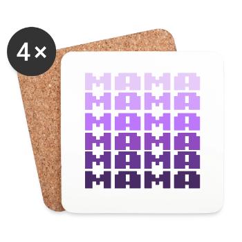 MAMA Retro Schriftzug 8bit - Untersetzer (4er-Set) - Weiß - Vorne