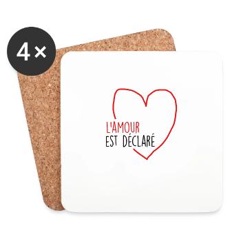 l amour est déclaré - Dessous de verre (lot de 4) - blanc - Devant
