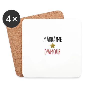 marraine - Dessous de verre (lot de 4) - blanc - Devant