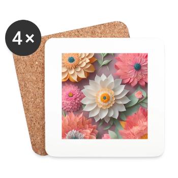 Amazing Flowers - Coasters (set of 4) - white - Front