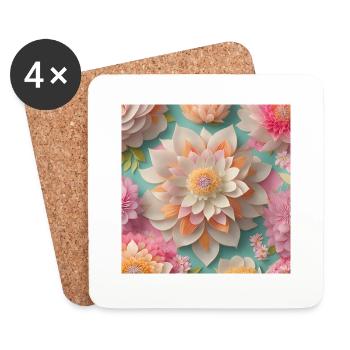 Amazing Flowers - Coasters (set of 4) - white - Front