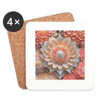 Beautifull flowers - Coasters (set of 4) - white - Front
