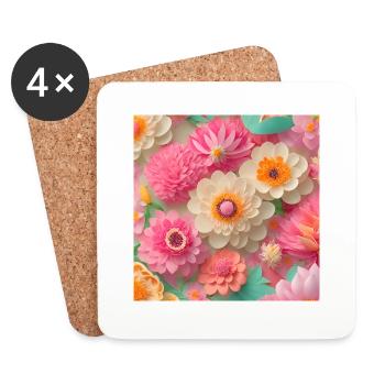 Amazing Flowers - Coasters (set of 4) - white - Front