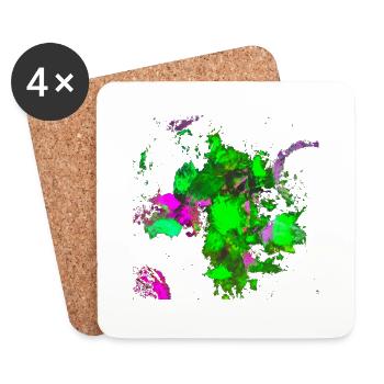 "GreenArt2" Acrylic Paint No.12 by Marco Eckenbrecht - Coasters (set of 4) - white - Front