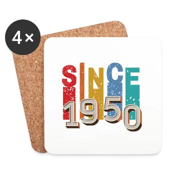 Seit 1950 retro - Untersetzer (4er-Set) - Weiß - Vorne
