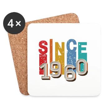 Since 1960 retro - Dessous de verre (lot de 4) - blanc - Devant