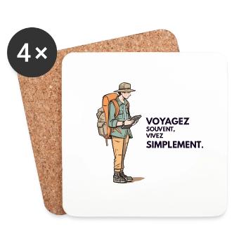Voyageur - Dessous de verre (lot de 4) - blanc - Devant