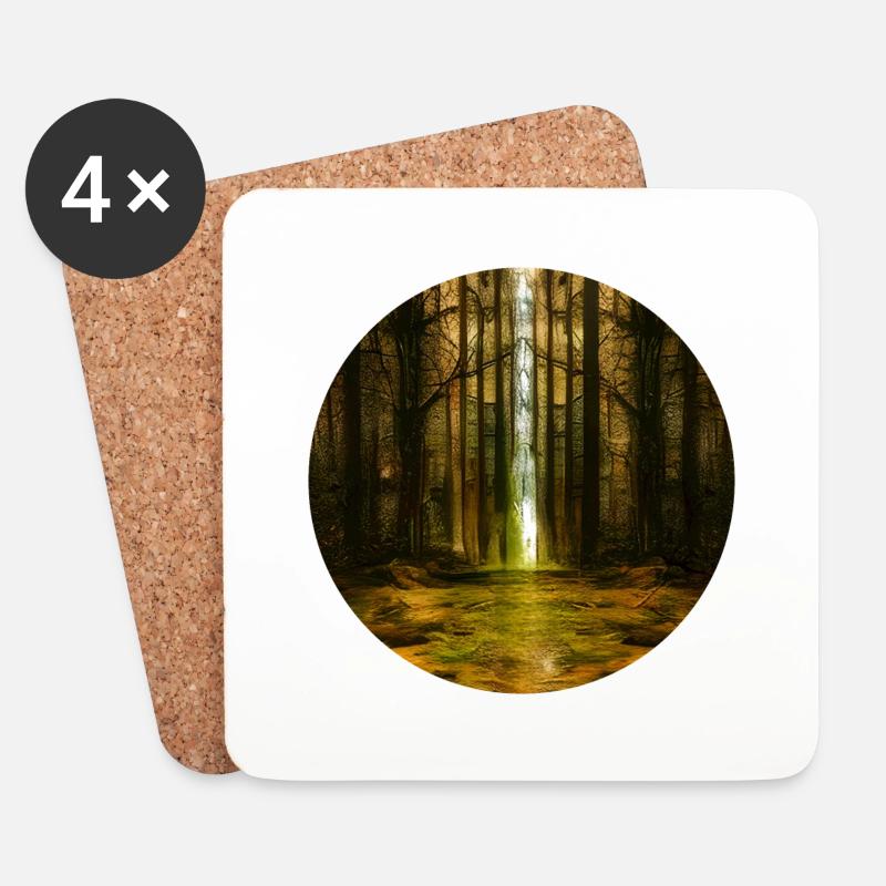 Dunkler Wald - Untersetzer (4er-Set) - Weiß