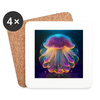 Amazing magic yellyfish - Coasters (set of 4) - white - Front