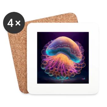 Amazing magic yellyfish - Coasters (set of 4) - white - Front
