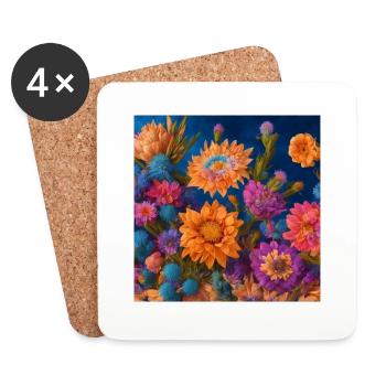 Amazing group of Magic desert flowers - Coasters (set of 4) - white - Front