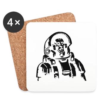 Zombie Monster Wariors Soladat Horror Skull Dead - Dessous de verre (lot de 4) - blanc - Devant