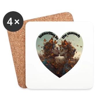 Butterflies in the stomach are wonderful feelings - Coasters (set of 4) - white - Front