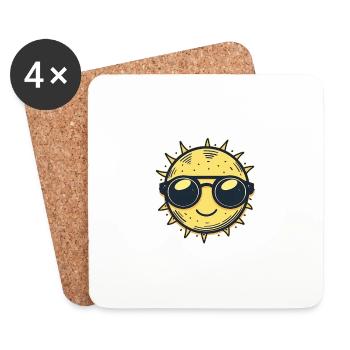 Soleil - Dessous de verre (lot de 4) - blanc - Devant