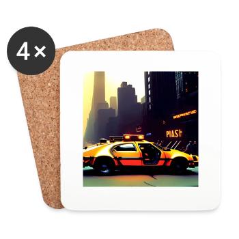 Cyberpunk Auto - Coasters (set of 4) - white - Front