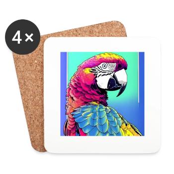 Neon Macaw - Coasters (set of 4) - white - Front