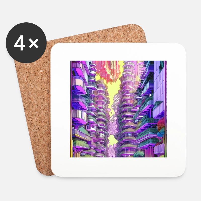 The tree settlement - Coasters (set of 4) - white