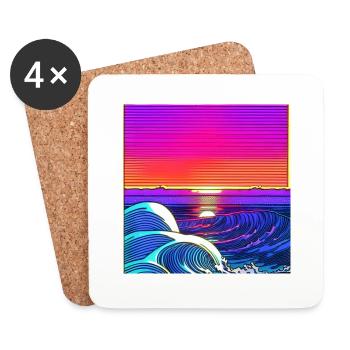 The Waves - Untersetzer (4er-Set) - Weiß - Vorne