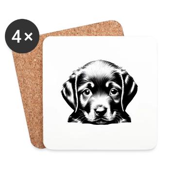 Labrador Retriever Labrador Propriétaire Chiot - Dessous de verre (lot de 4) - blanc - Devant